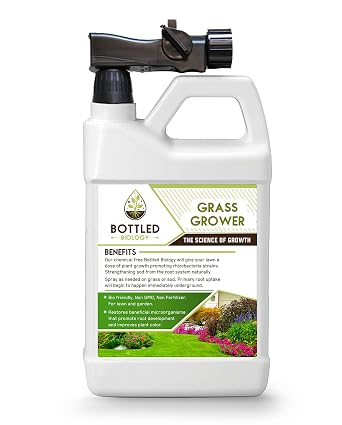 Bottled Biology Grass Grower - Grow Thicker, Greener Lawns Naturally | Promotes Deep Root Growth & Improved Lawn Color | Covers Up to 6,000 Sq Ft