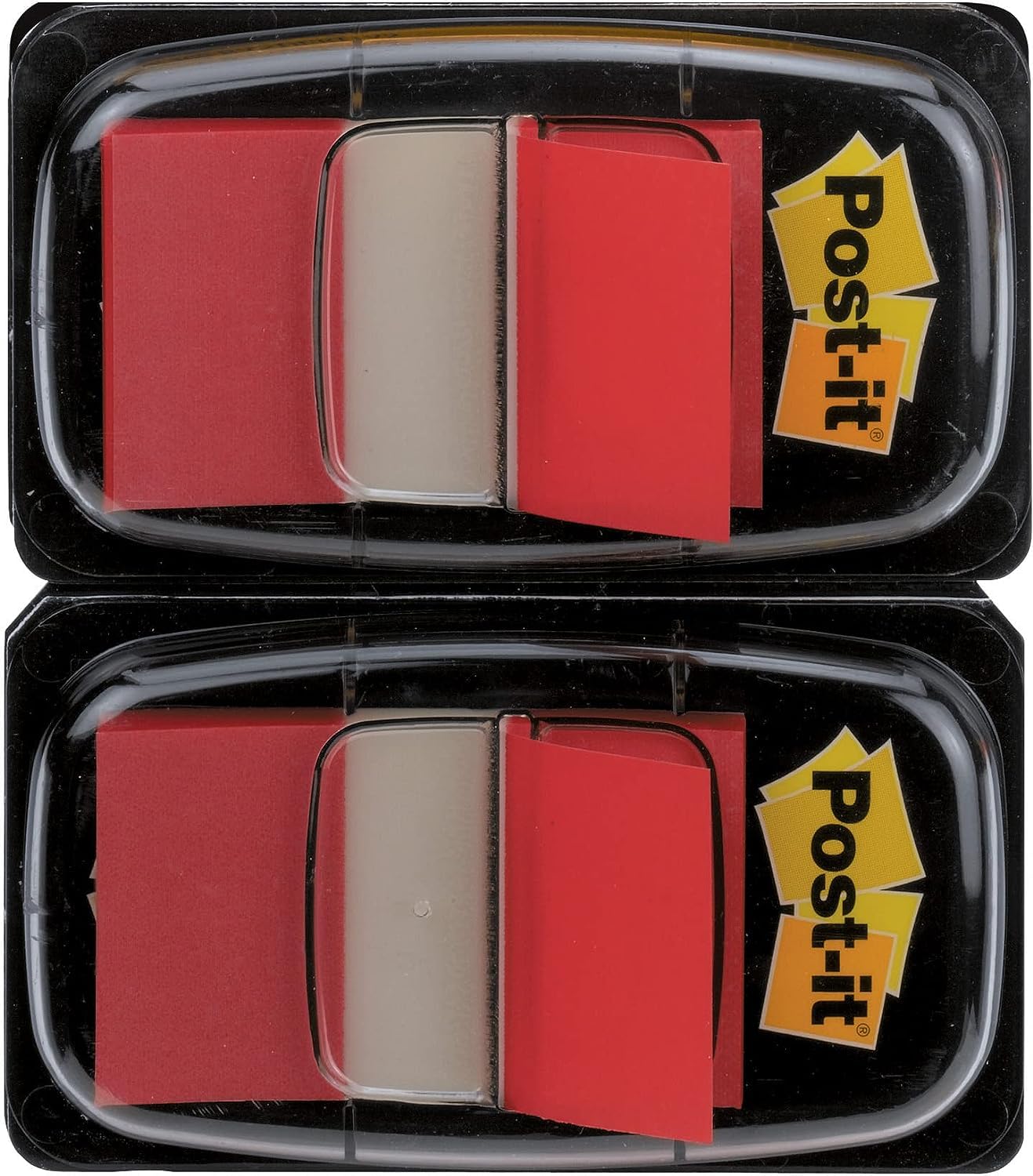 Post-It Index Marcadores Adhesivos, Medio, Rojo, 25.4 mm x 43.2 mm, 2 Dispensadores, 100 Marcadores - Marcapáginas Para Señalar, Resaltar o Colorear