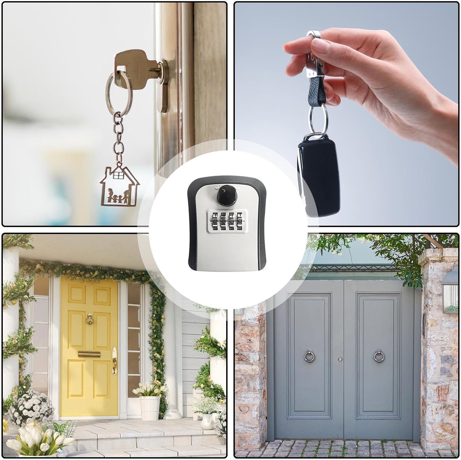 Security Key Lock Boxes Outdoor Wall-Mounted Wall-Mountable Digit Digital