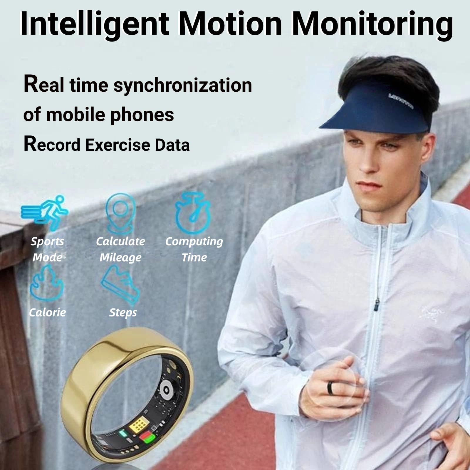 Smart Ring Health Tracker,Sleep Heart Rate Health Monitor, Wearable Fitness Tracker, Health Rings for Women & Men 7-Day Ultra Long Standby Time, IPX8 Water-Resistance (Silvery 13)