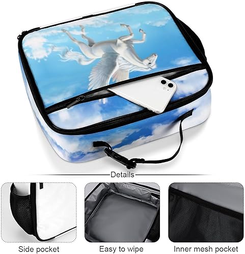 Miniatura 5 de Pegasus - Lonchera reutilizable aislada, bolsa enfriadora, lonchera para comida y alimentos, bolsa de mano para mujeres, niños, niñas, niños,