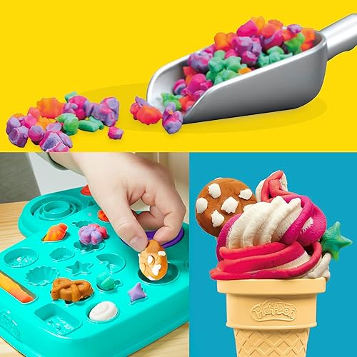 Miniatura 6 de Play-Doh Juego de helado de remolino arcoíris con 7 accesorios de cocina, juguetes de arte y manualidades para niñas y niños de 3 años en adelante