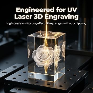 K9キューブクリスタルブランクブロック4個 3Dレーザー彫刻機用 ギフトボックス付き 50×50×80mm プロフェッショナルグレードのクリスタルブランク DIYカスタム賞や記念品用