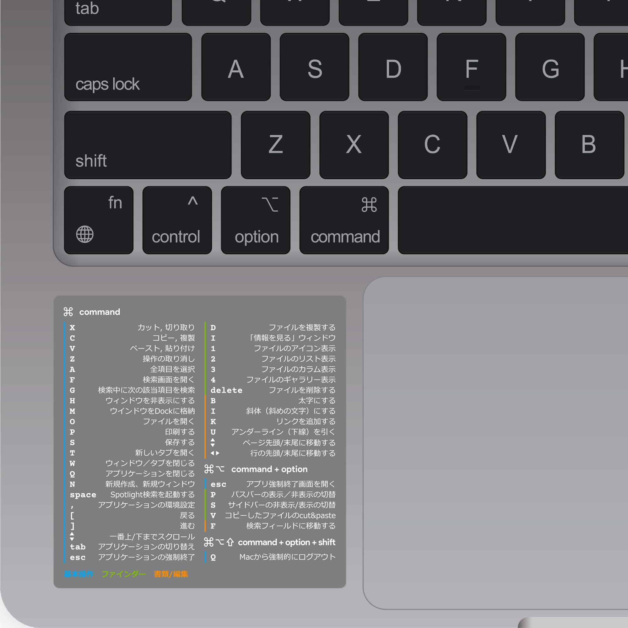 Amazon.co.jp: LOGIX ショートカットキー・シール「MacOS」2枚組 日本