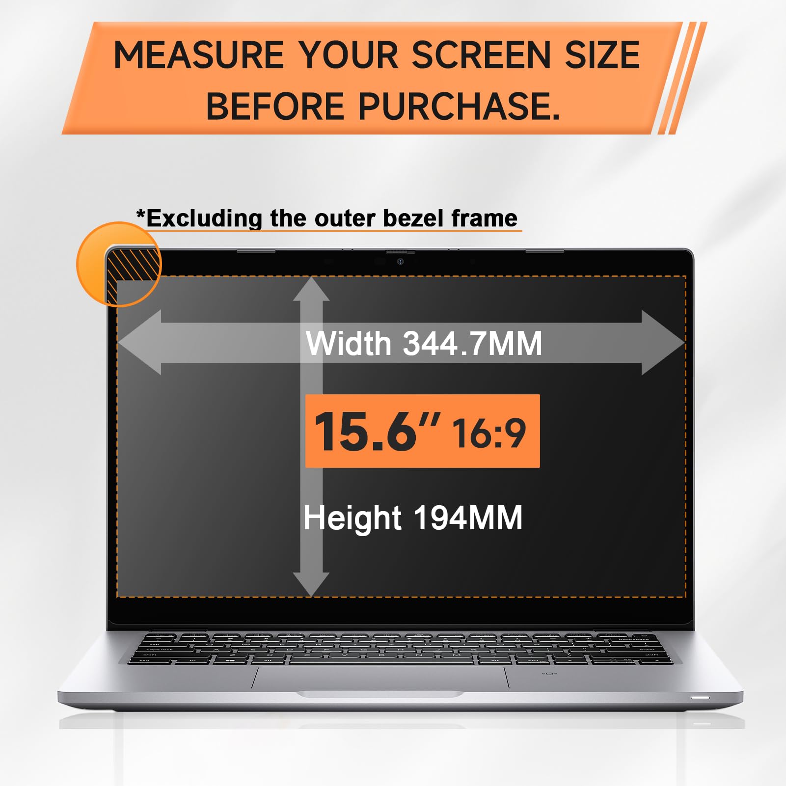 Mamol 360° Filtro Privacy 15.6 Pollici 16:9, Full Angle Anti Spia Screen Privacy, Filtro Privacy 15.6 Pollici Compatibile con Computer Portatile (345mm*194mm)