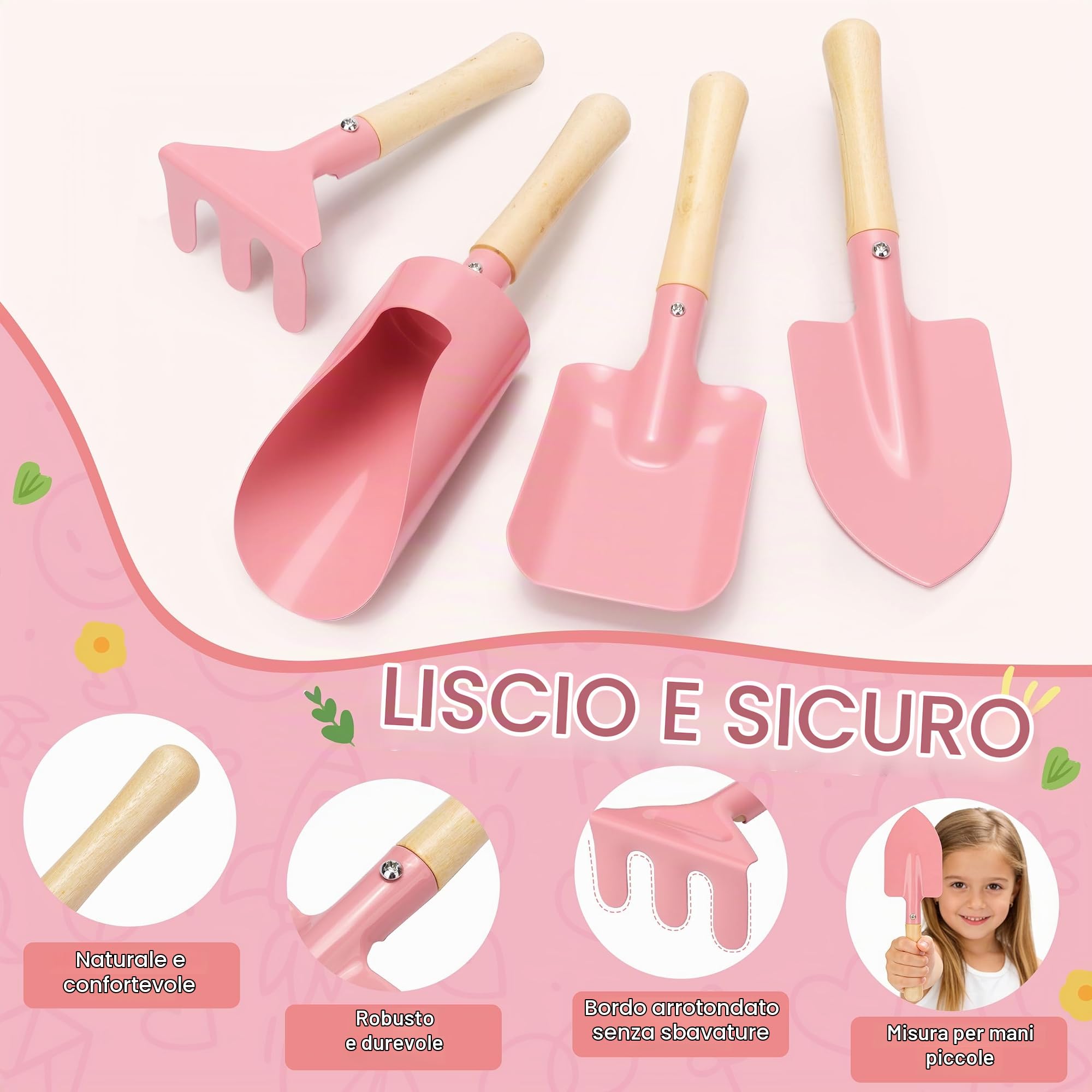 Shall Set da Giardinaggio per Bambini, 22 Pezzi, con Borsa per Il Trasporto e Vari Attrezzi da Giardinaggio. Ideale per Bambine Come Gioco all'aperto e Regalo Perfetto.