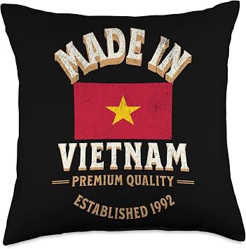 Made In Vietnam 1992 Premium Quality Vietnamese Flag Throw Pillow