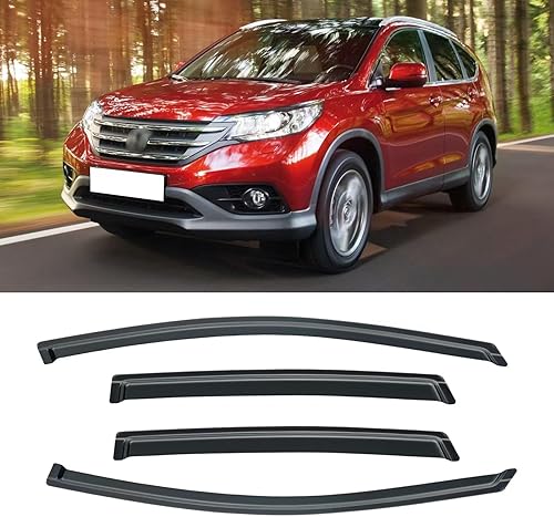 Miniatura 310 de Visera de ventana para Toyota 4Runner 2010-2024, protectores de lluvia de canal exterior, deflector de ventilación, sombra de viento, humo oscuro