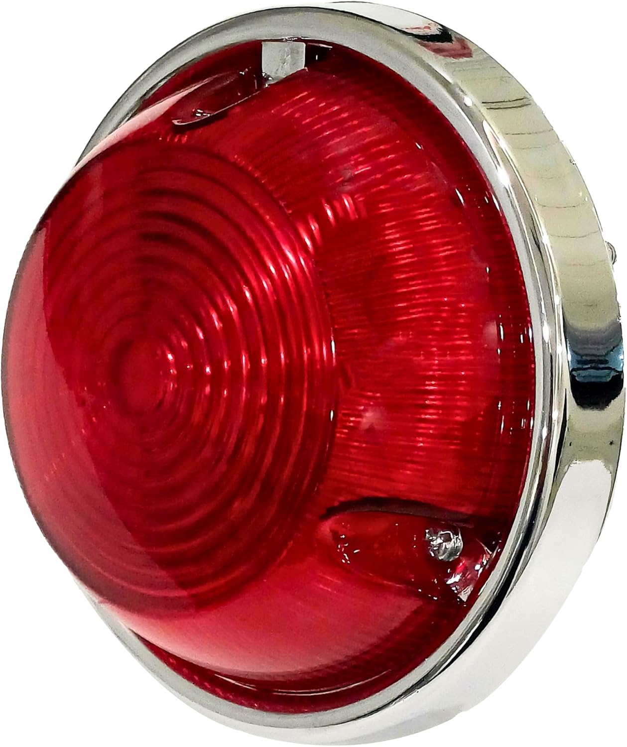 Round Vintage Tail Lights 2PCS 12V Trailer Stop Turn Signal Brake Marker Clearance Running Chrome for Trucks RV Waterproof