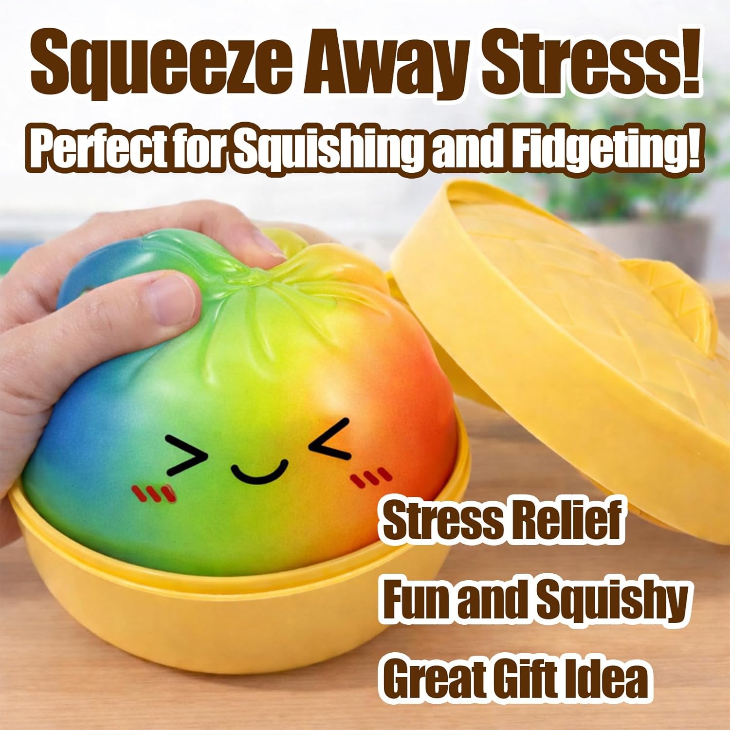 Glitter Dumpling Squeeze Toy, Cute Dumpling Stress Relief Squishy, Fun Sensory Fidget Toy for Kids and Adults, Desk Fidget for Home, School and Office (4pcs)