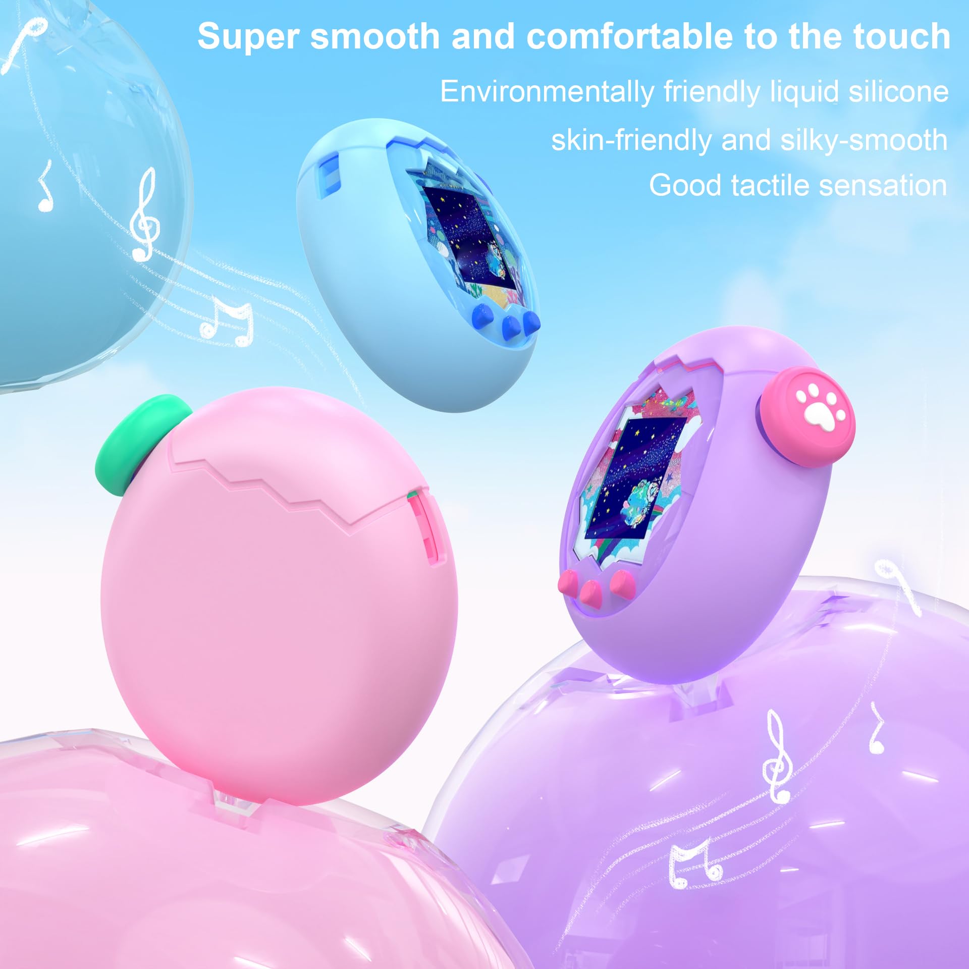 Etui ochronne z płynnego silikonu na konsolę do gier Tamagotchi Paradise z nasadką na guziki, urocze, odporne na wstrząsy etui do wirtualnej maszyny dla zwierząt domowych, akcesoria chroniące przed