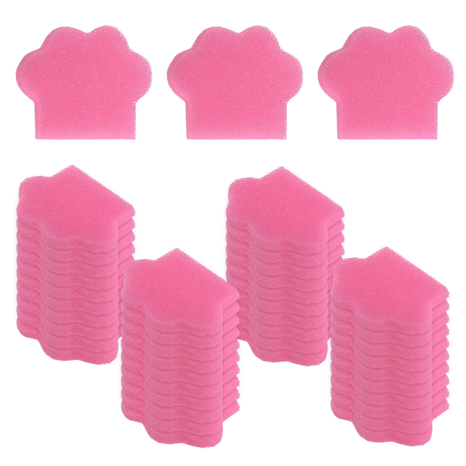 M METERXITY 20-Pack Hot Tub Scum Absorber, 9x12 Cm/3.5x4.7 Inch Sponge Cat Paw Pattern Scum Balls for Spa, Bathtub and Swimming Pool to Soak Up Oils Bathtub Accessories [Pink]