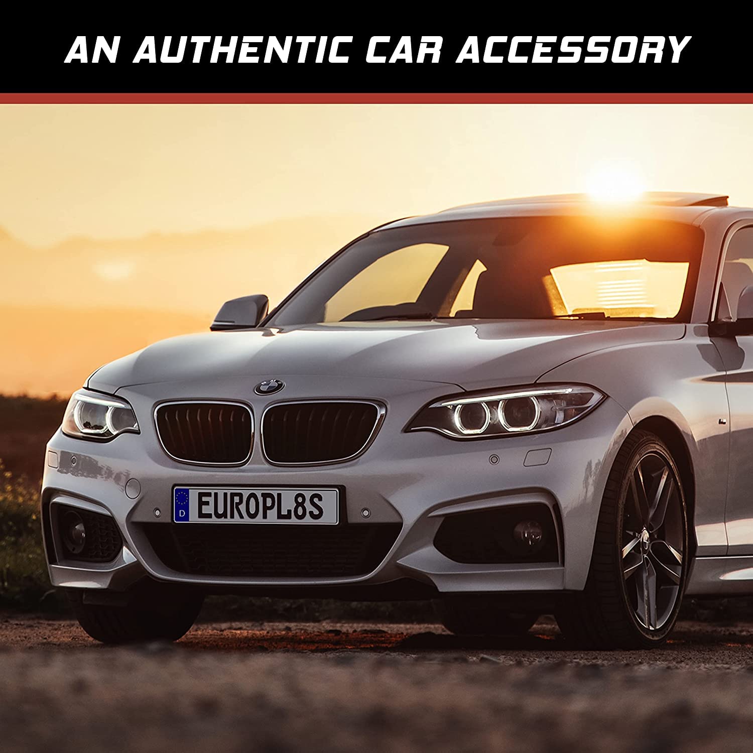 Black Custom German European License Plate - Authentic Embossed Aluminum License Plates from German