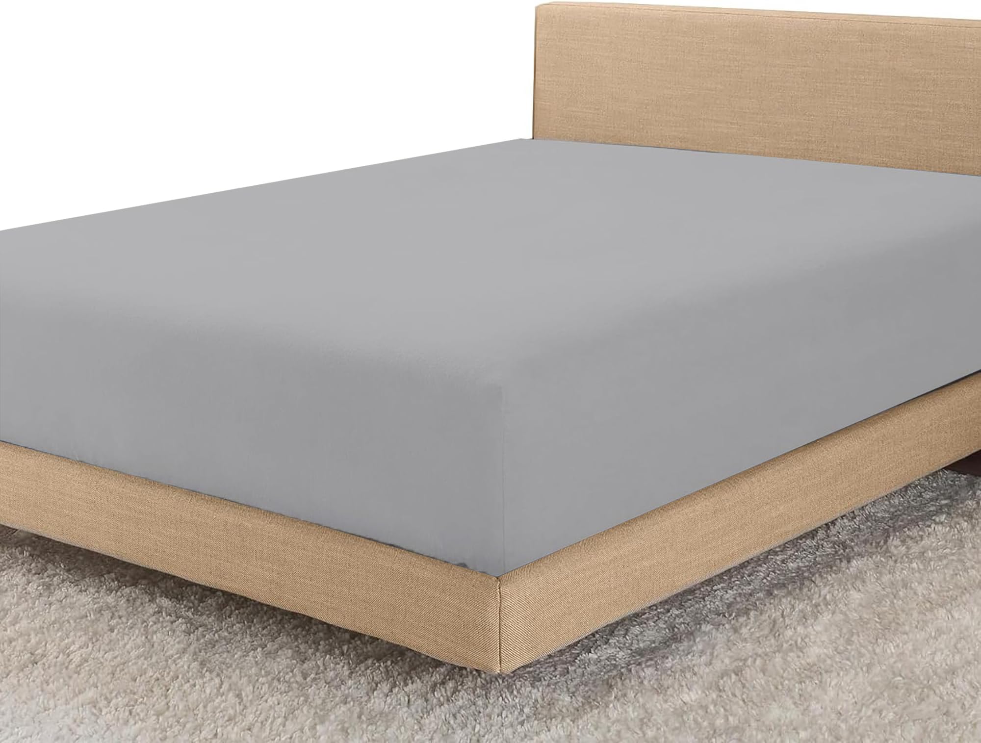 Linens World Egyptian Cotton Fitted Sheets King Size Breathable, Anti Wrinkle 40cm Deep Pocket 200 Thread Count Bed Sheets Bedding & Linen 152 X 200-CM White Bedding King Size Fitted Sheets — view 24