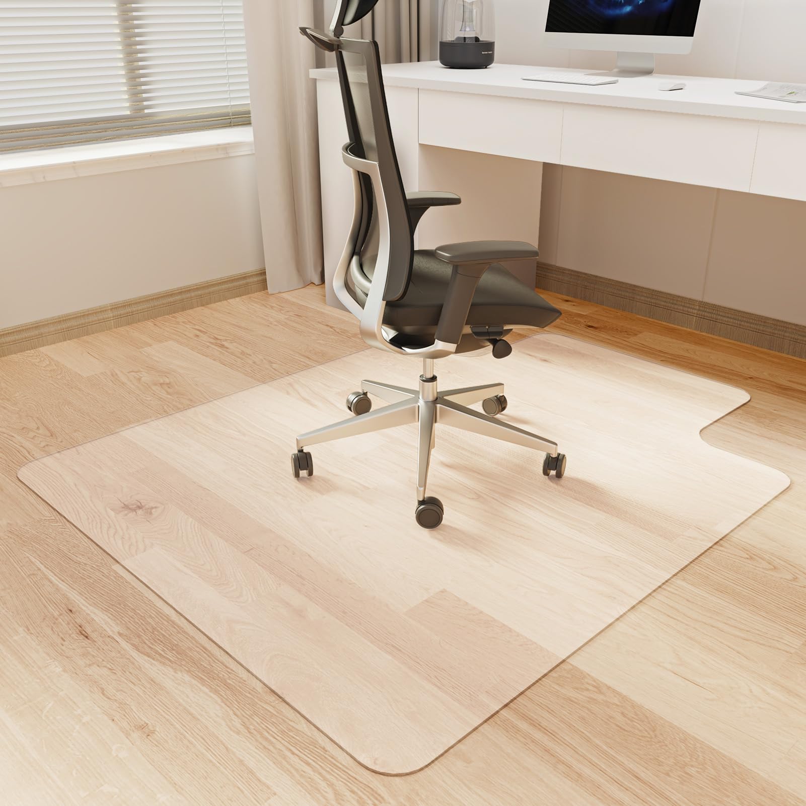 YSAGi Chair Mat for Hard Floor, Easy Glide Clear Office Mats for Rolling Chairs Hardwood Floor, Clear Heavy Duty Floor Mats for Home and Office (36x48 Inch, Frosted with Lip)