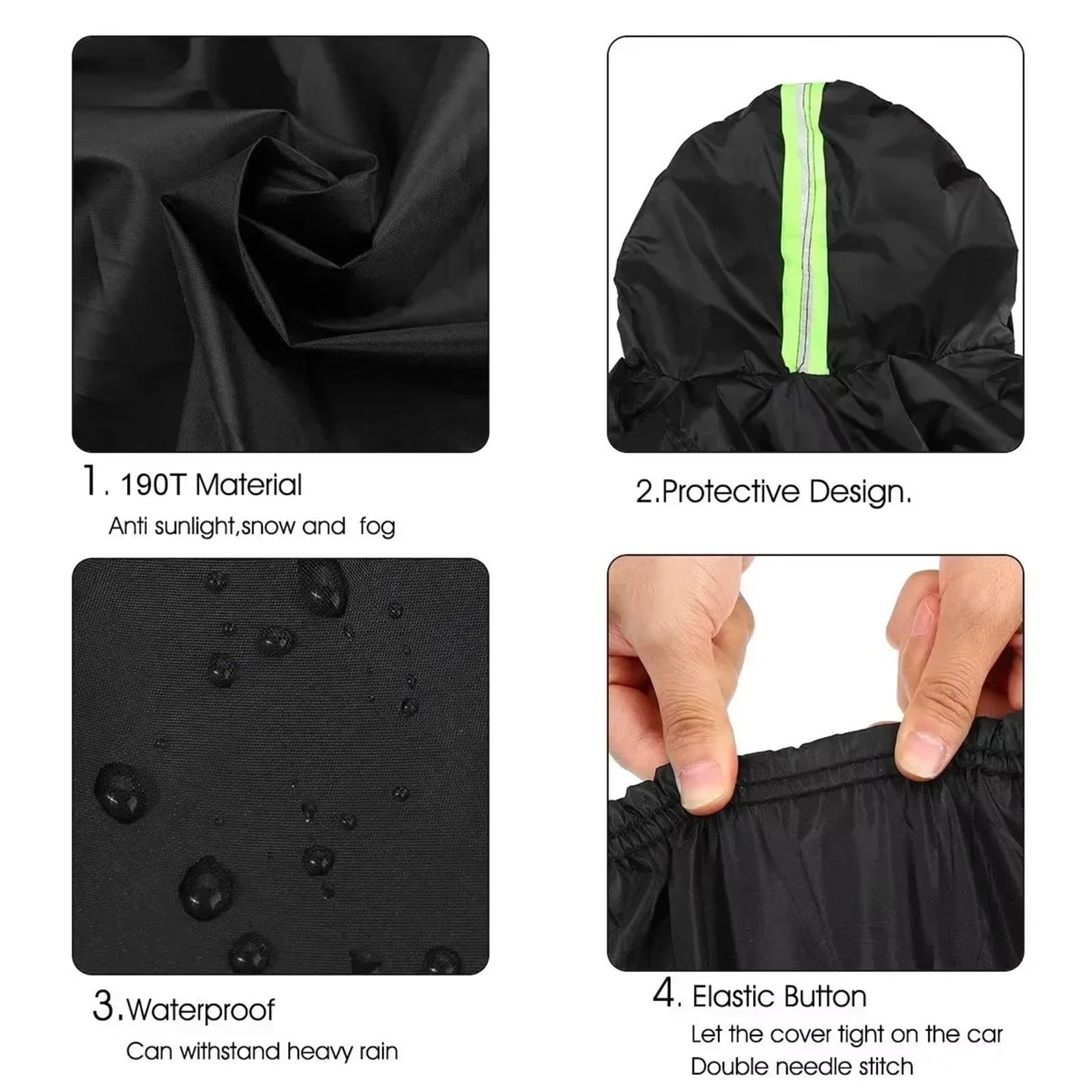 Funda de Coche Parasol Universal para Coche, protección contra el Polvo y el Sol, con Tiras Reflectantes, para Hatchback, sedán y SUV. Funda de Coche Exterior(XXL-5.3X2.0X1.50M,Silver)