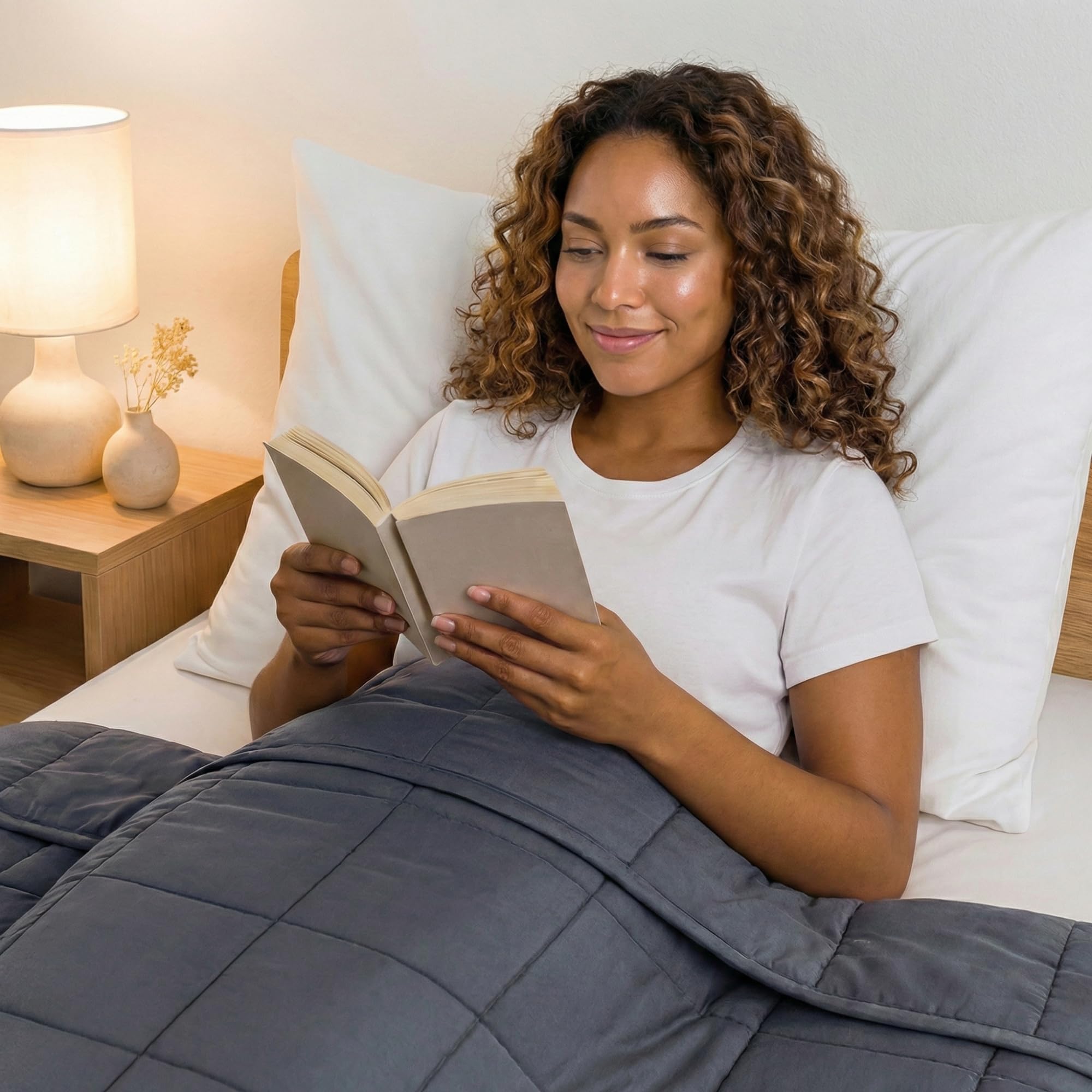 Vonia Coperta Ponderata Per Adulti - 7 Kg, Grande Copriletto In Cotone 150X200 Cm Per Alleviare L'Ansia | Coperte Doppie Pesanti Per Letto E Divano - Grigio