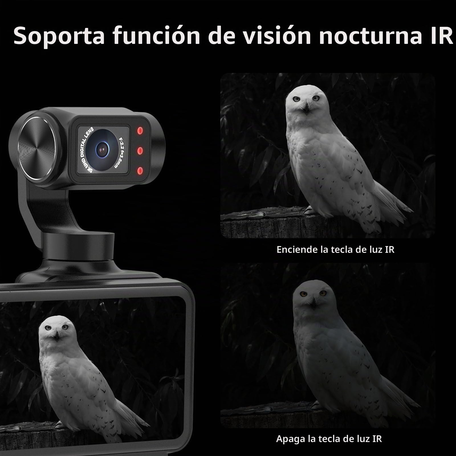 ORDRO M5 Cámara Gimbal 5K vídeos, estabilización de 3 Ejes, Pantalla táctil giratoria de 3,5 Pulgadas, Seguimiento de Rostro/Objeto, cámara de vídeo de visión Nocturna IR para fotografía, Youtube