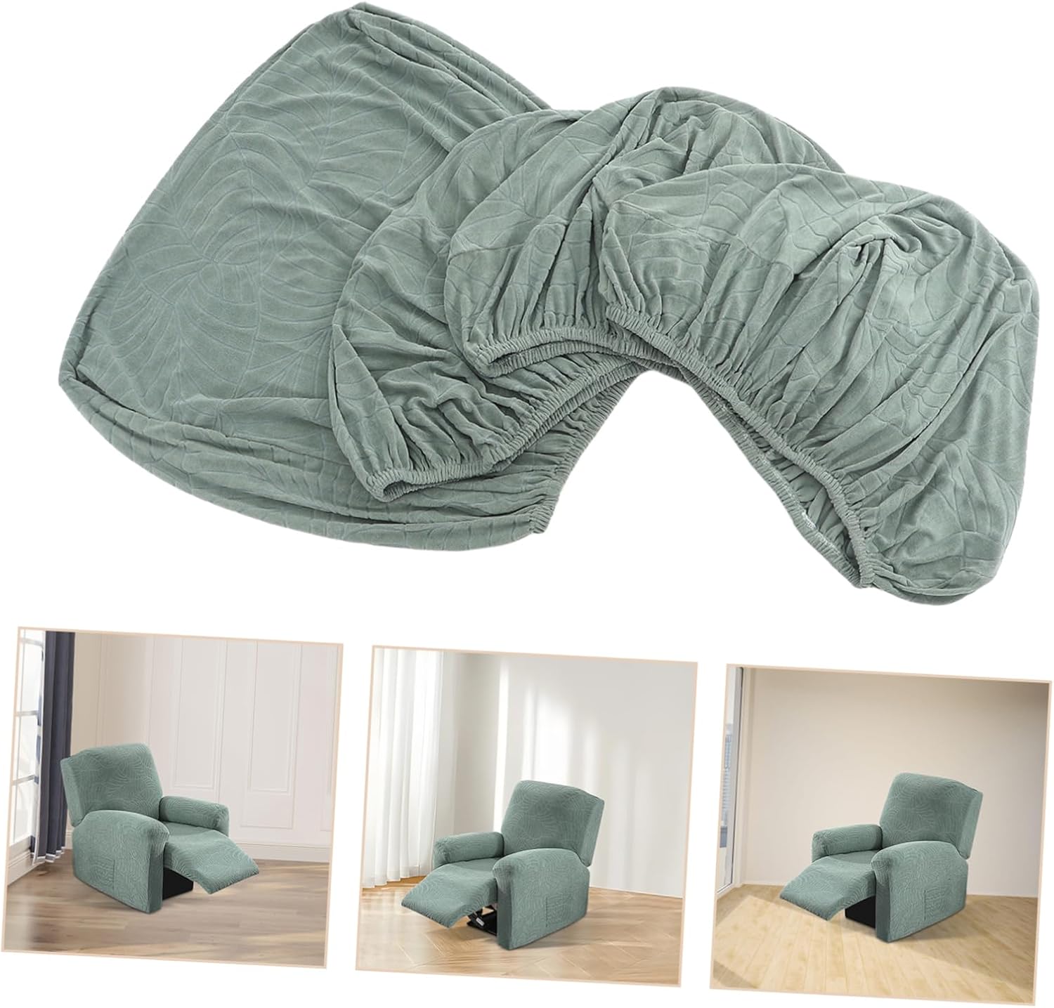 Mobestech 1set Recliner Chair Covers Stretchable Fabric for Armchairs Rocking Chairs Easy to Install Machine Washable Design for Living Room Multiple Colors