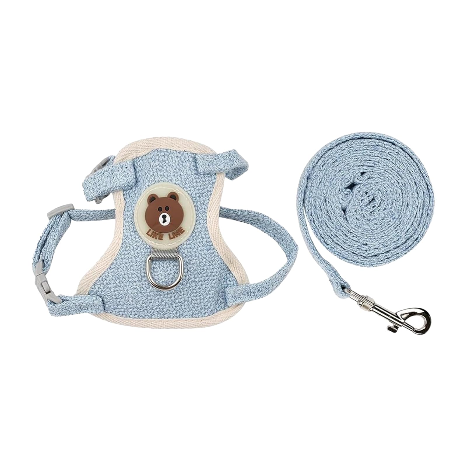 Kaninchen Leine, Meerschweinchen Leine Hasenleine Zwergkaninchen Kaninchen Zubehör Verstellbare Hasenleine, Blau (M)