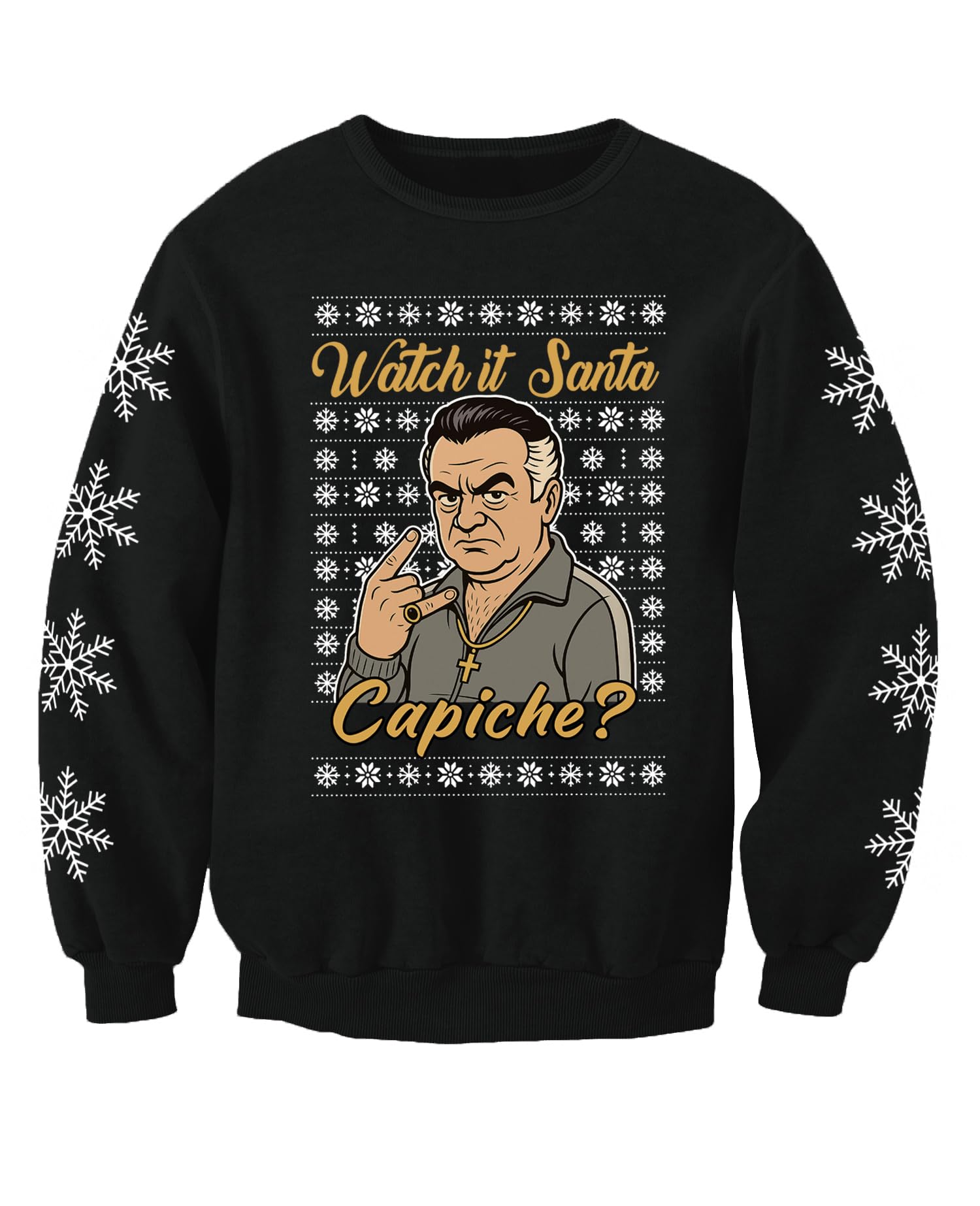 Christmas Jumpers - Nostalgic Unisex Black Watch It Santa Adults Paulie Walnuts Inspired Christmas Jumper Sweatshirt (Uk, Alpha, L, Regular, Regular)