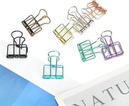 Miniatura 15 de 16 clips plegables de alambre de hierro, abrazaderas de papel estacionario, clips de metal huecos, clip de esqueleto de agarre fuerte