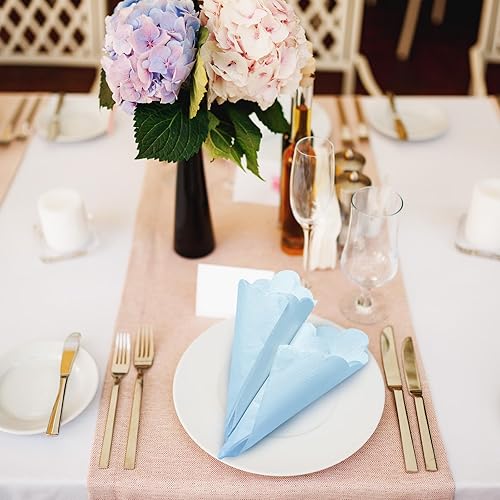 Miniatura 5 de Fuutreo 100 servilletas de cóctel festoneadas de papel grueso, desechables, para fiestas, bodas, cenas, suministros de cumpleaños, 5 x 5 pulgadas