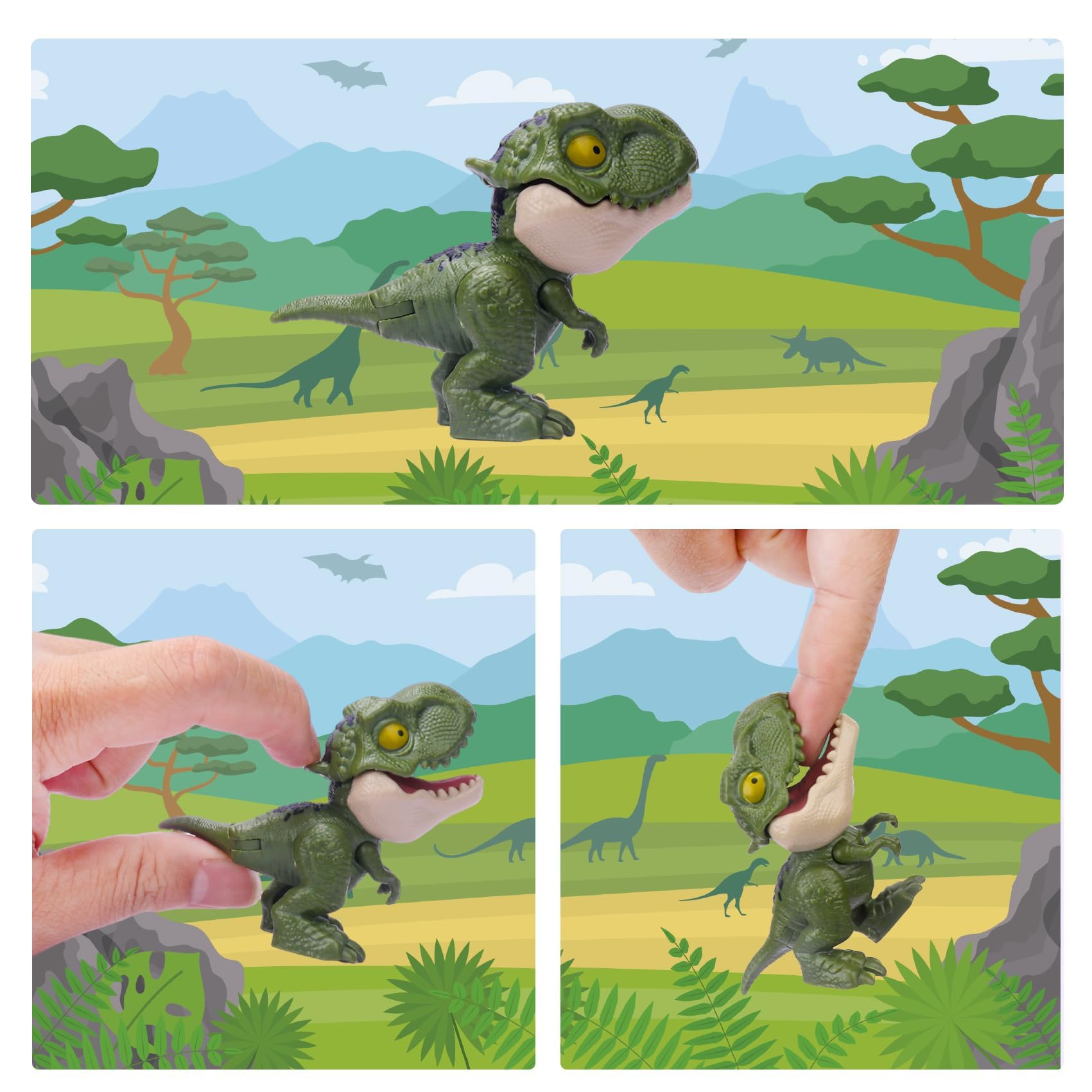 6 Jouets Dinosaures Portables - Figurines Articulées - Pour Enfants - Cadeau Amusant Et Éducatif
