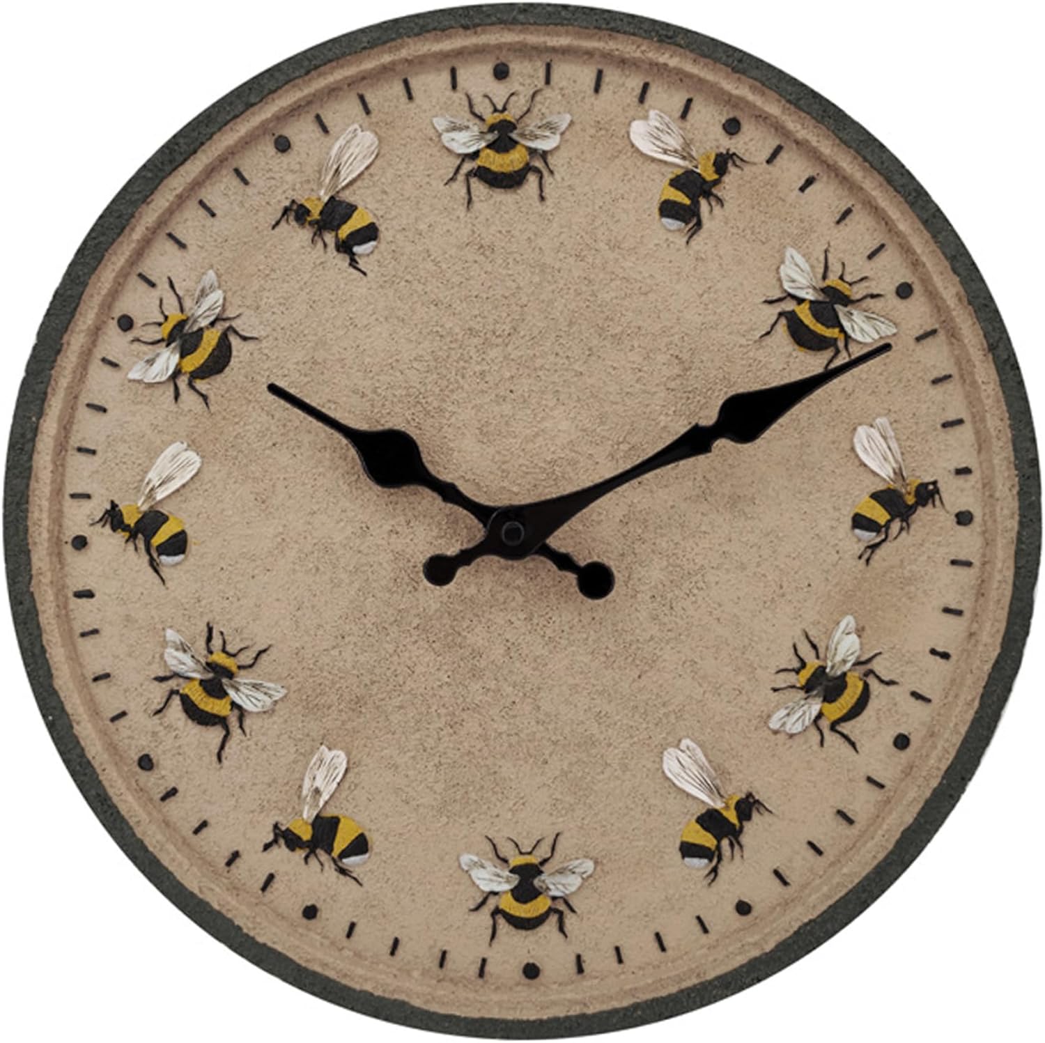Outdoor Clock 12'' Round Garden Clock IP44 Waterproof Wall Decorative Bee Outside Kitchen for Garden Patio Pool Decor| Wall