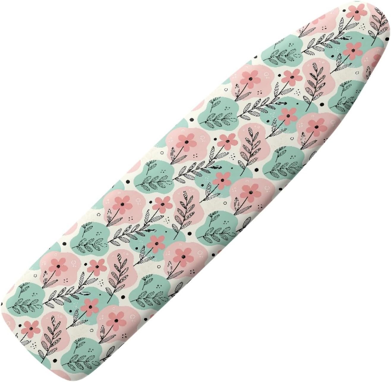Flowers Ironing Board Cover,16"x55" Standard Ironing Board Cover with Elastic Edge and Hook and Loop Fasteners, Scorch & Stain Resistant, Polyester Home Ironing Board Covers, Canvas Flower