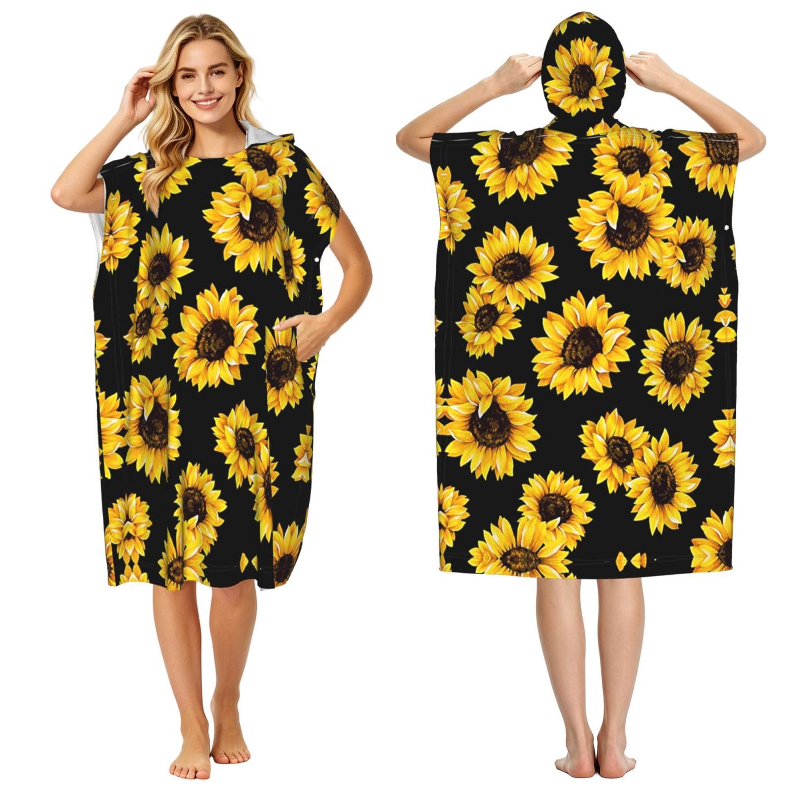 Poncho serviette microfibre à capuche pour éviter le froid après le surf