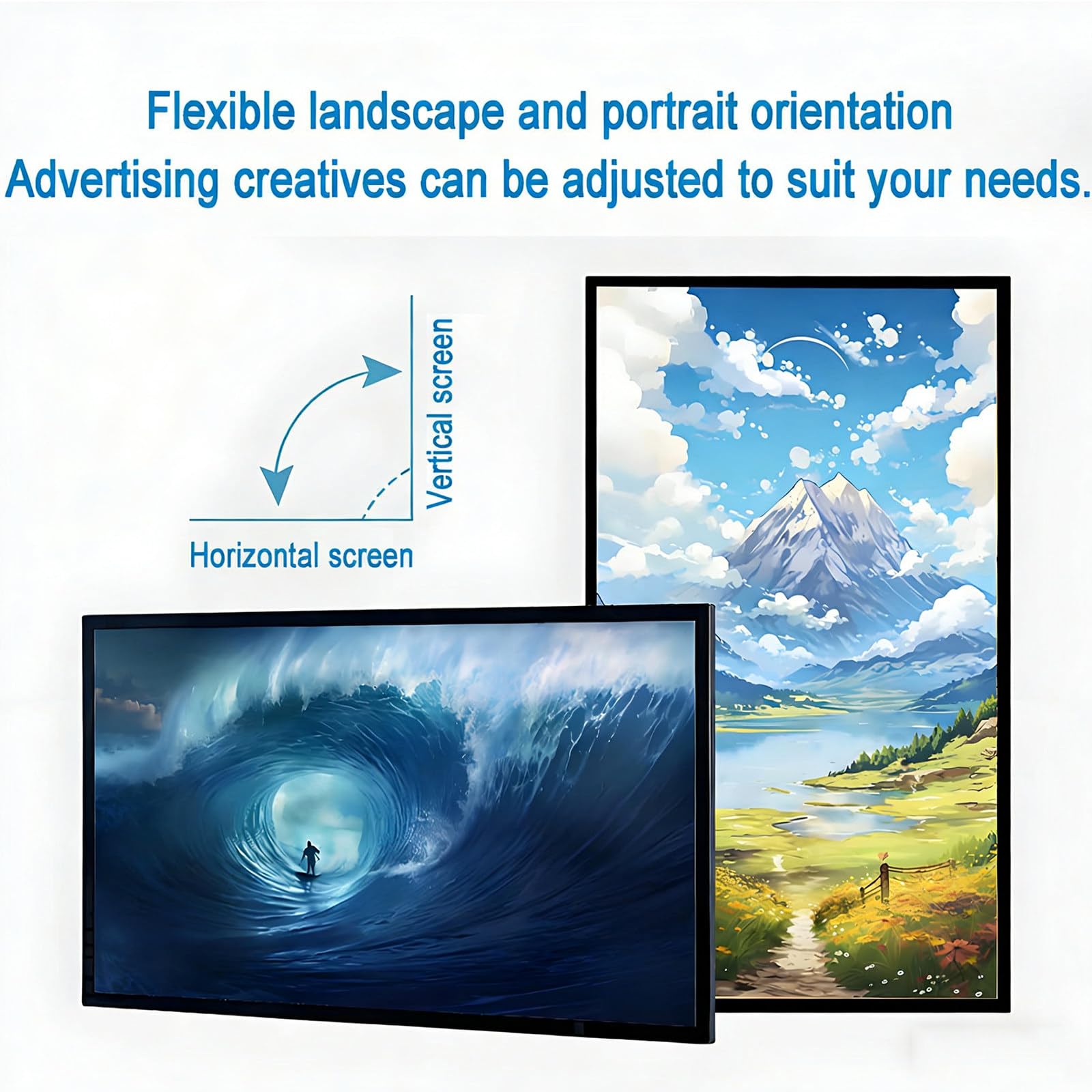LED Display Screen zur Wiedergabe von Videos/Bildern,Wandmontage/Eingebaut,Querformat/Hochformat,Fernveröffentlichung Veröffentlichung,Elektronische Werbetafel 21.5"