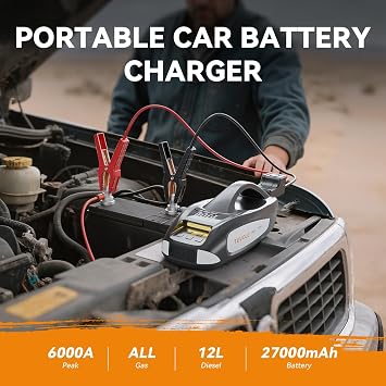 6000A Heavy Duty Jumper Starter with Sturdy Case