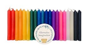 Alternative Imagination Colored Chime Candles - 20 Pack of Unscented 4 Inch Mini Taper Candles - Dripless Long Burning Ritual Candles for Meditation&comma; Spell Work&comma; Birthdays&comma; Ceremonies & Home Decor