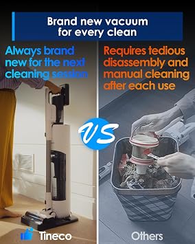 Tineco Pure ONE Station 5 Cordless Smart Vacuum with 2.5L Auto Dust Base, Full-Path Self-Cleaning, 175AW Suction, ZeroTangle Tech, Stick Vacuum Cleaner for Pet Hair, Carpet & Hard Floor