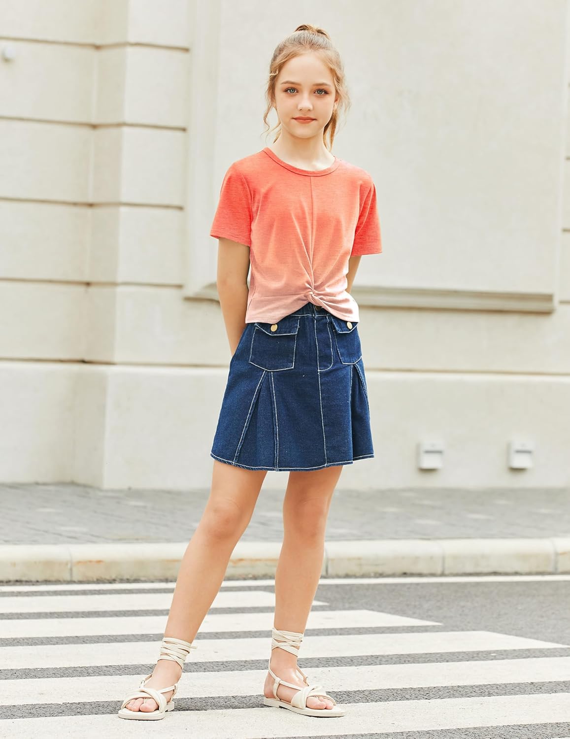 Arshiner Girls Clothing Sets Tie Dye Twist Front Tops & Sweatpants Outfits Sportwear Sweatsuits Tracksuits 4-13 Year - Image 6