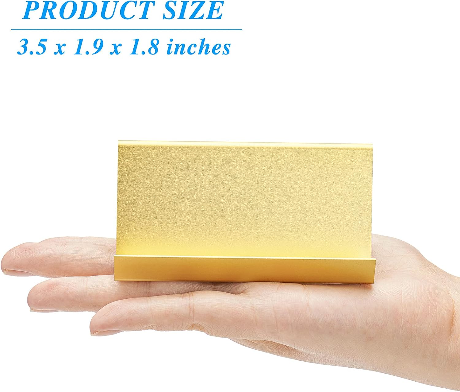 Metal Business Card Holder for Desk, Modern Business Card Holder Display, Aluminum Desktop Business Card Organizer, Business Name Card Stands, Gold image 4
