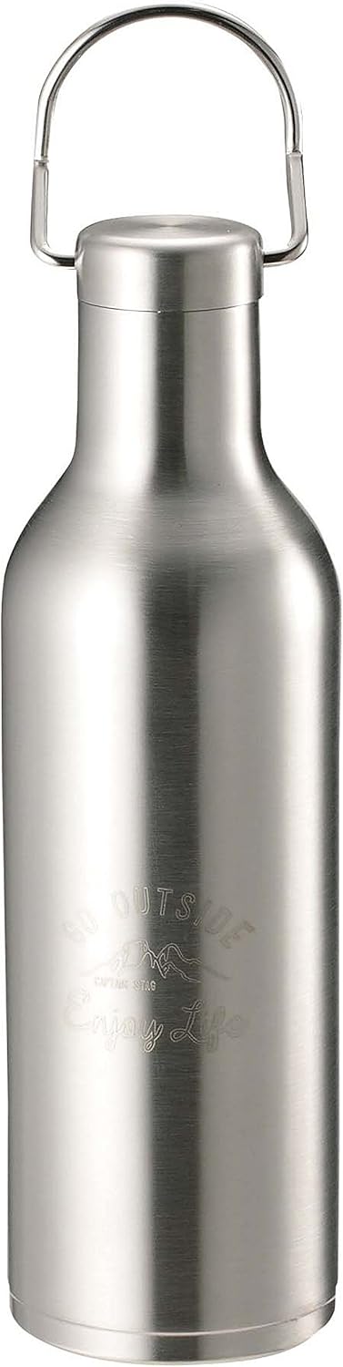 キャプテンスタッグ(CAPTAIN STAG) スポーツボトル 水筒 直飲み ダブルステンレスボトル 真空断熱 保温・保冷 ハンガーボトル 480ml シルバー モンテ UE-3420