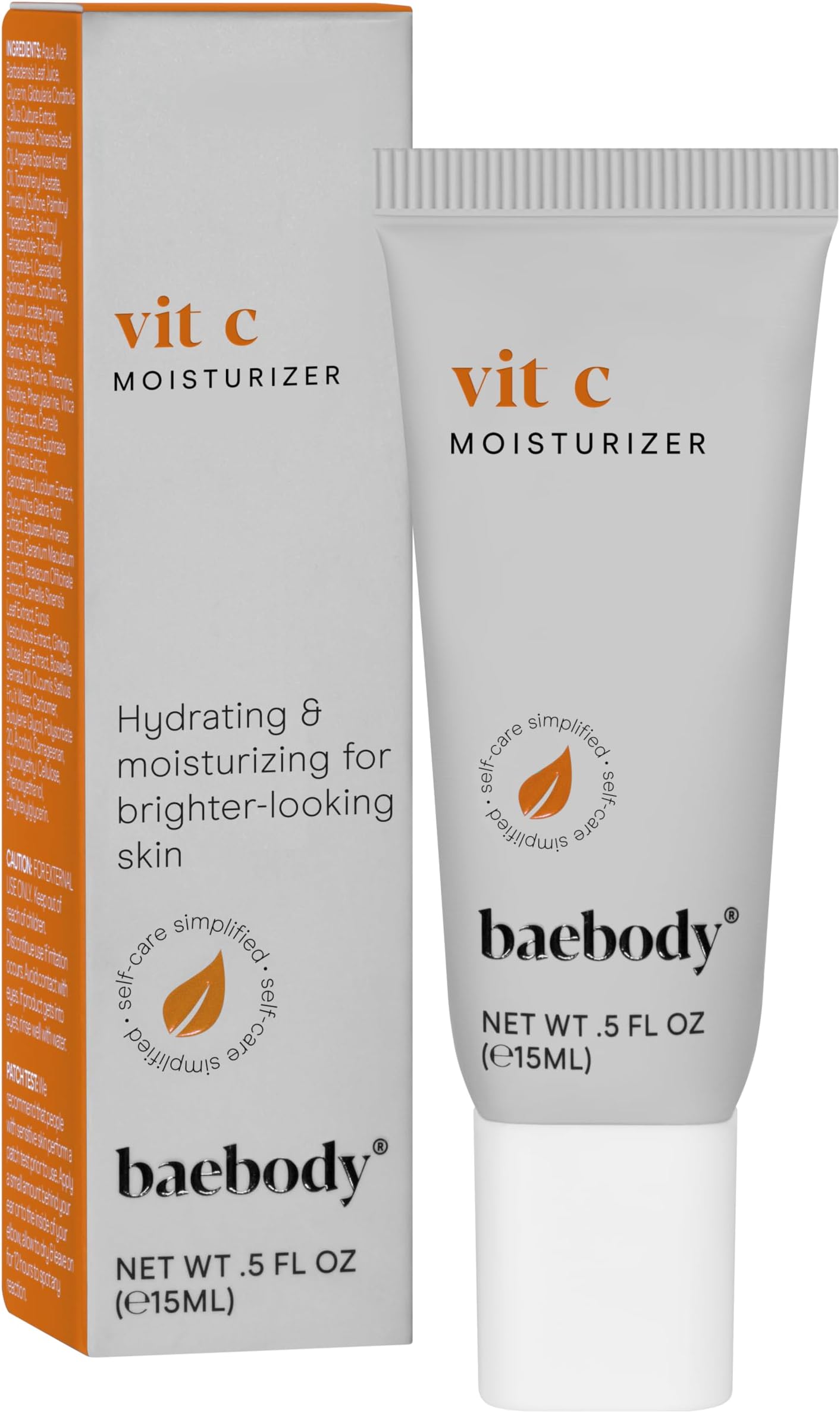Baebody Made in USA Vitamin C Face Moisturizer - Travel Size Brightening Vitamin C Cream Moisturizer with Jojoba Oil - Anti Aging and Hydrating (0.5 fl oz/15 ml)