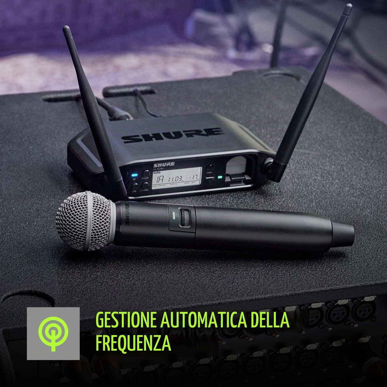 Shure GLXD16+ Dual Band Pro Digital Wireless System - Perfetto per chitarra e basso - Durata della batteria 12 ore, portata 30,5 m | Include cavo WA305 Premium per chitarra con jack da 6,35 mm e