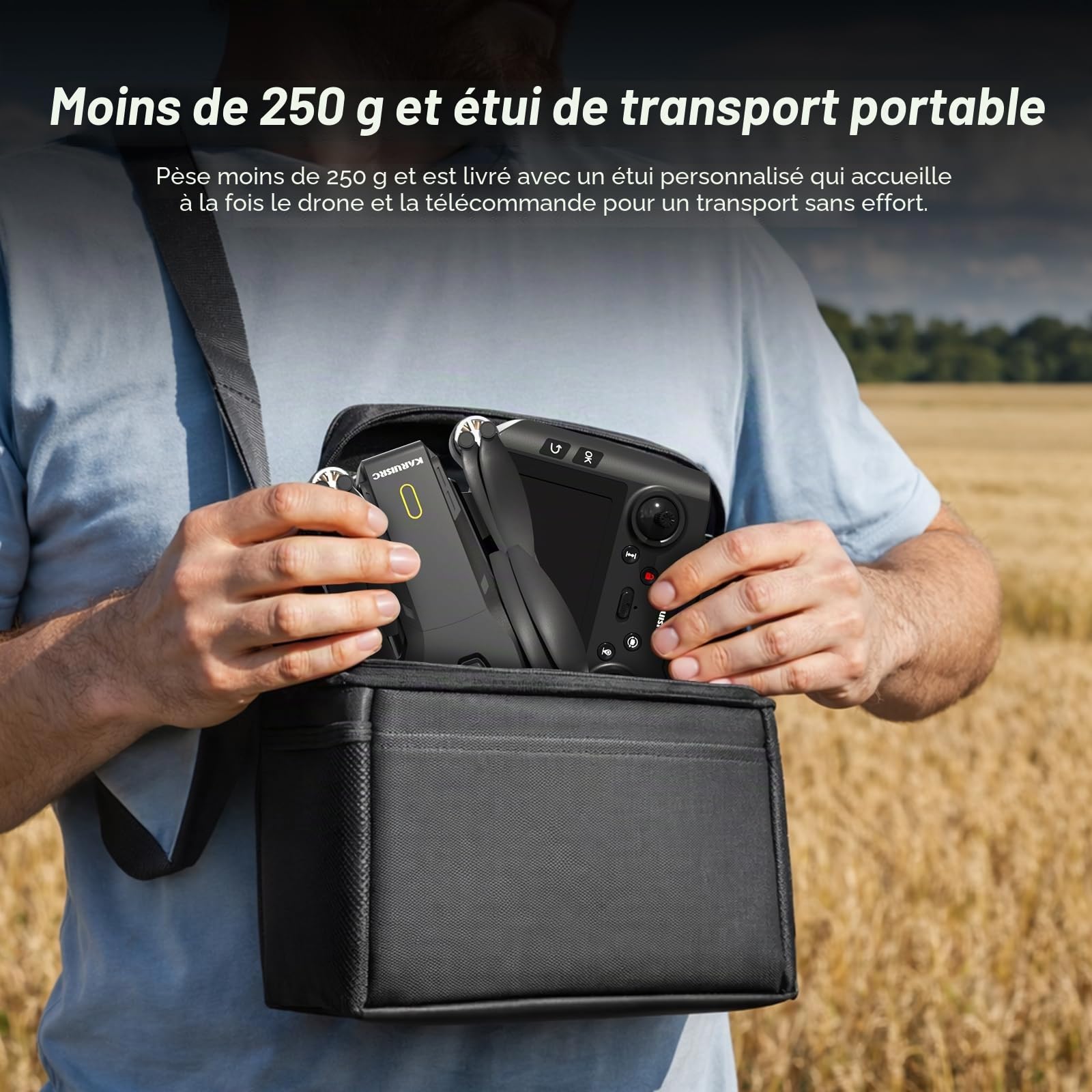 K600GPS Drone avec Caméra 1080P, Écran FPV 4,5", Retour Automatique à la Maison, Follow Me, Quadricoptère Télécommandé Pliable pour Adultes et Enfants Débutants, Autonomie de Vol de 22 Minutes