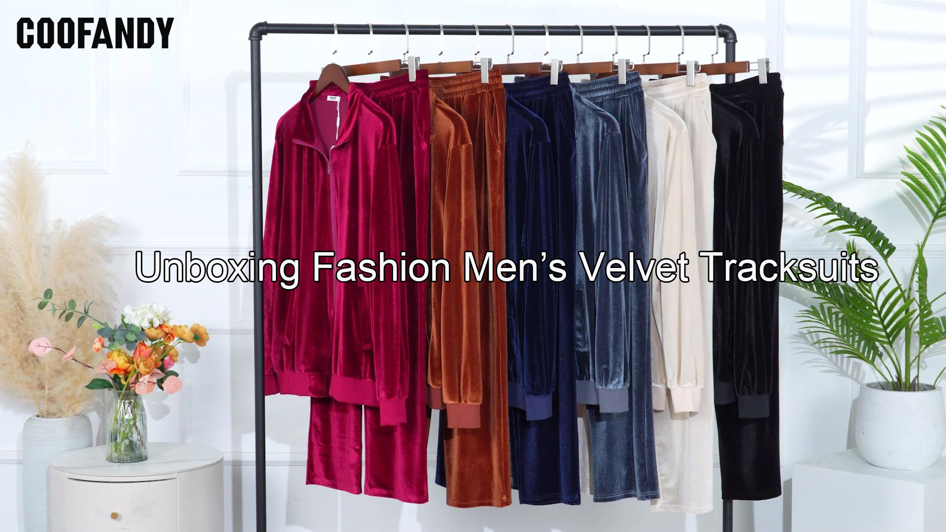 COOFANDY Mens Velour Tracksuit Jacket Men Full Zip Sweatshirt