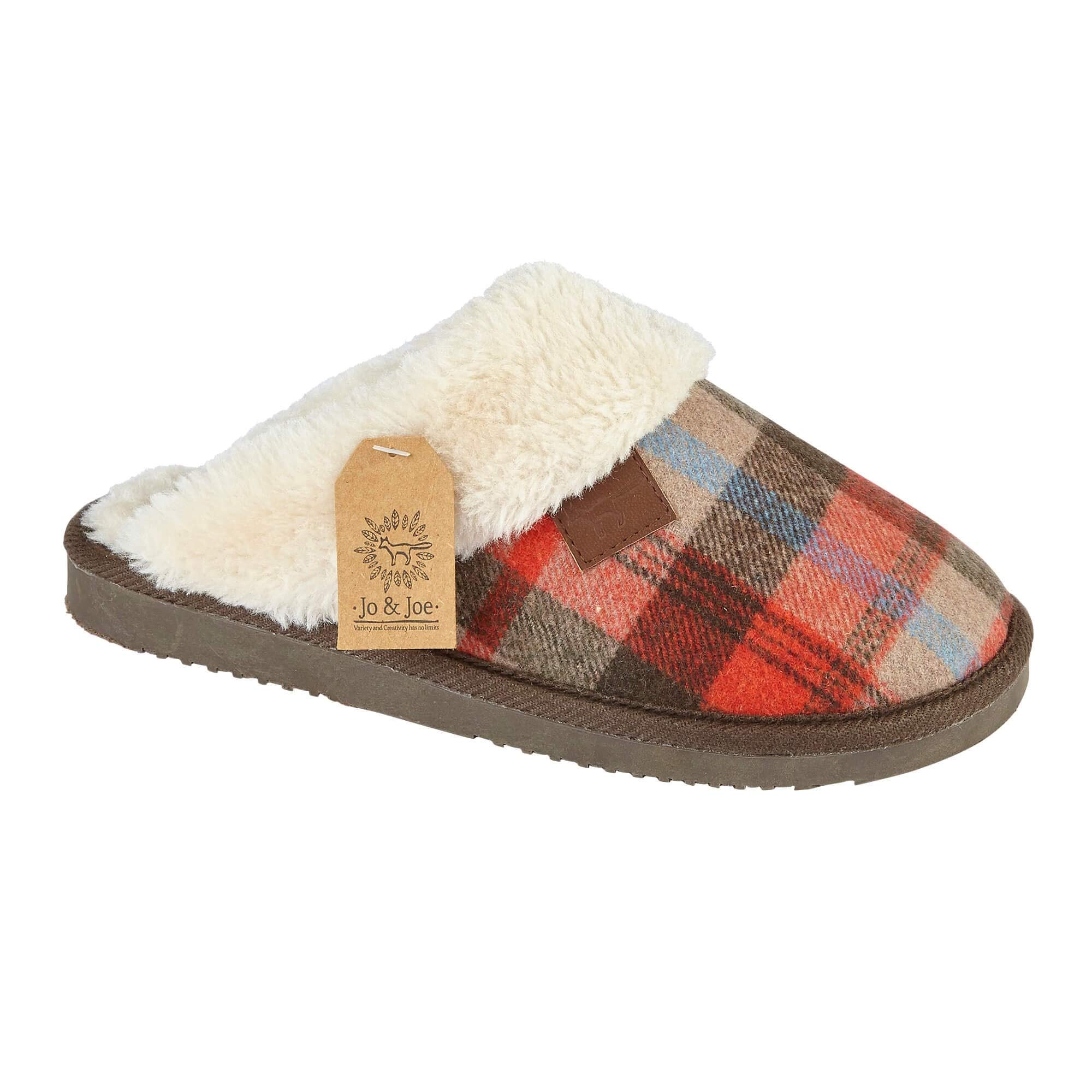 OnlineshoeSlip On Faux Fur Trimmed Slipper