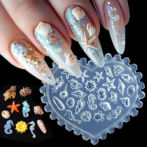 Summer Ocean Silicone Nail Mold 3D Gel Nail Art Molds