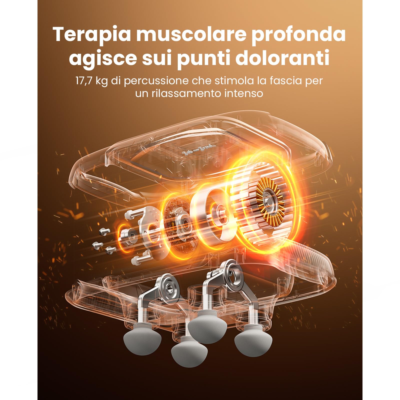 BOB AND BRAD TheraPanel Pistola Massaggio muscolare 4 Teste Deep Tissue con Piastra Sostituibile, 4X Efficacia Antidolorifica, Massaggiatore Elettrico Schiena Spalle, Regalo Donne Uomini
