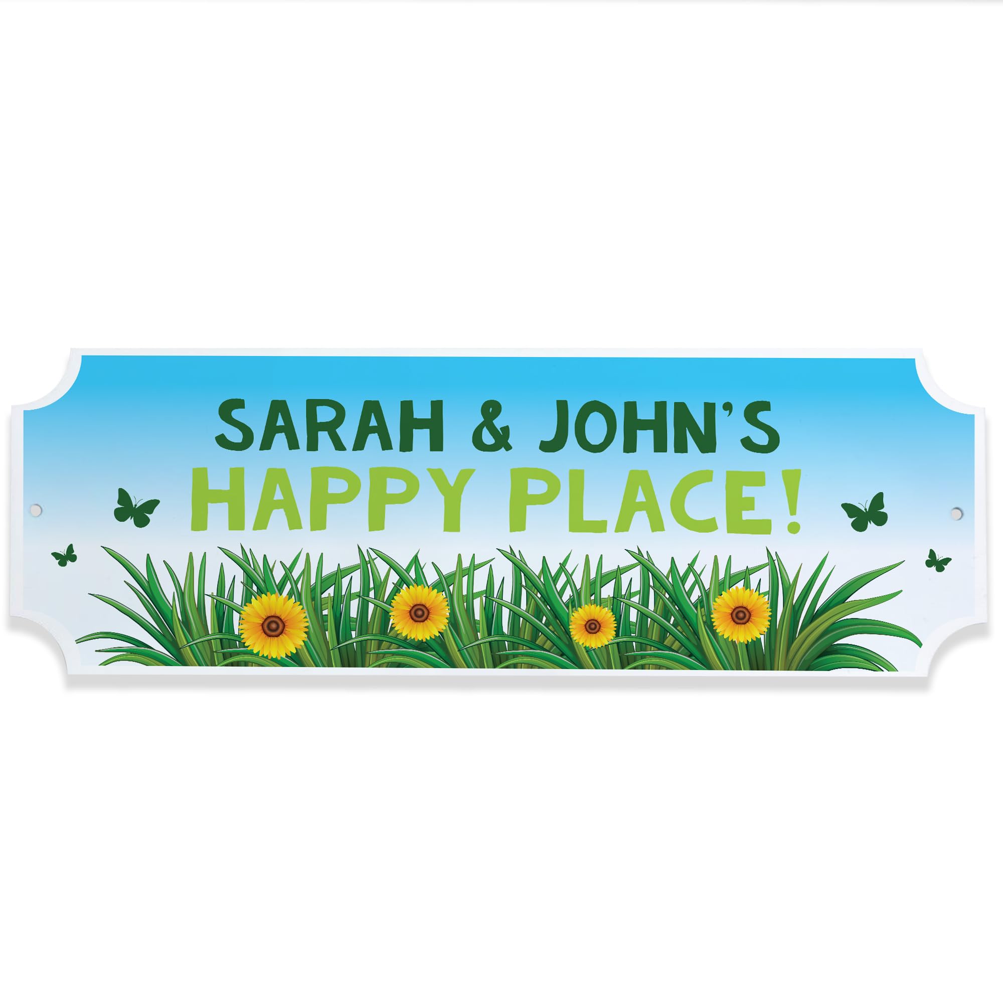 Red Ocean Personalised Garden Sign For Outside HAPPY PLACE Plaque For Summerhouse Garden Shed Home Decor Friendship Gifts Couple Gift