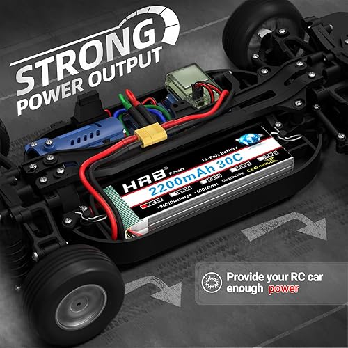 Miniatura 3 de HRB 2S 2200mAh Lipo Batería XT60 30C 7.4V RC Lipo Batería Compatible con RC Car RC Truck RC Boat RC Airplane RC Helicopter (2 paquetes)