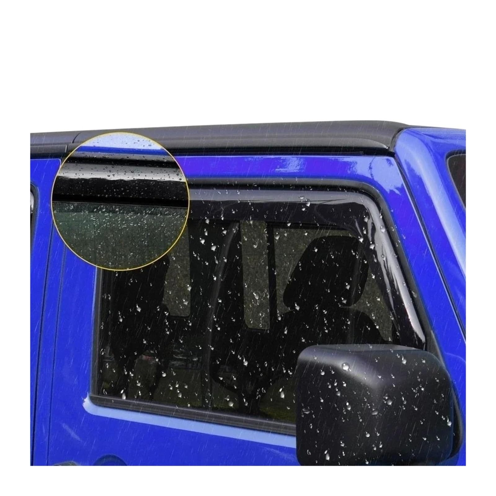 4 pezzi deflettori for finestrini laterali protezioni for la pioggia visiera parasole scudo for ripari ABS Compatibile per Jeep Wrangler JL 2018-2025