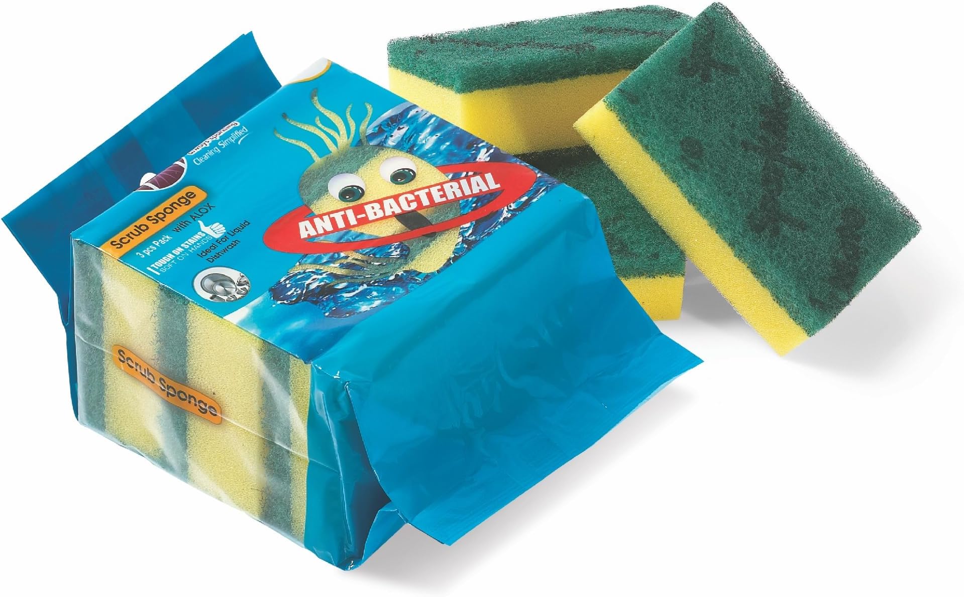 Sparkmate By Crystal Scrub Sponge,Set of 3, 10cm X 6cm