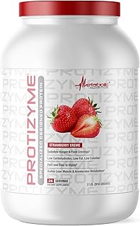Metabolic Nutrition Protizyme: Enzyme-Enhanced 100% Whey with 24 Vitamins (Strawberry Creme, 2lb)